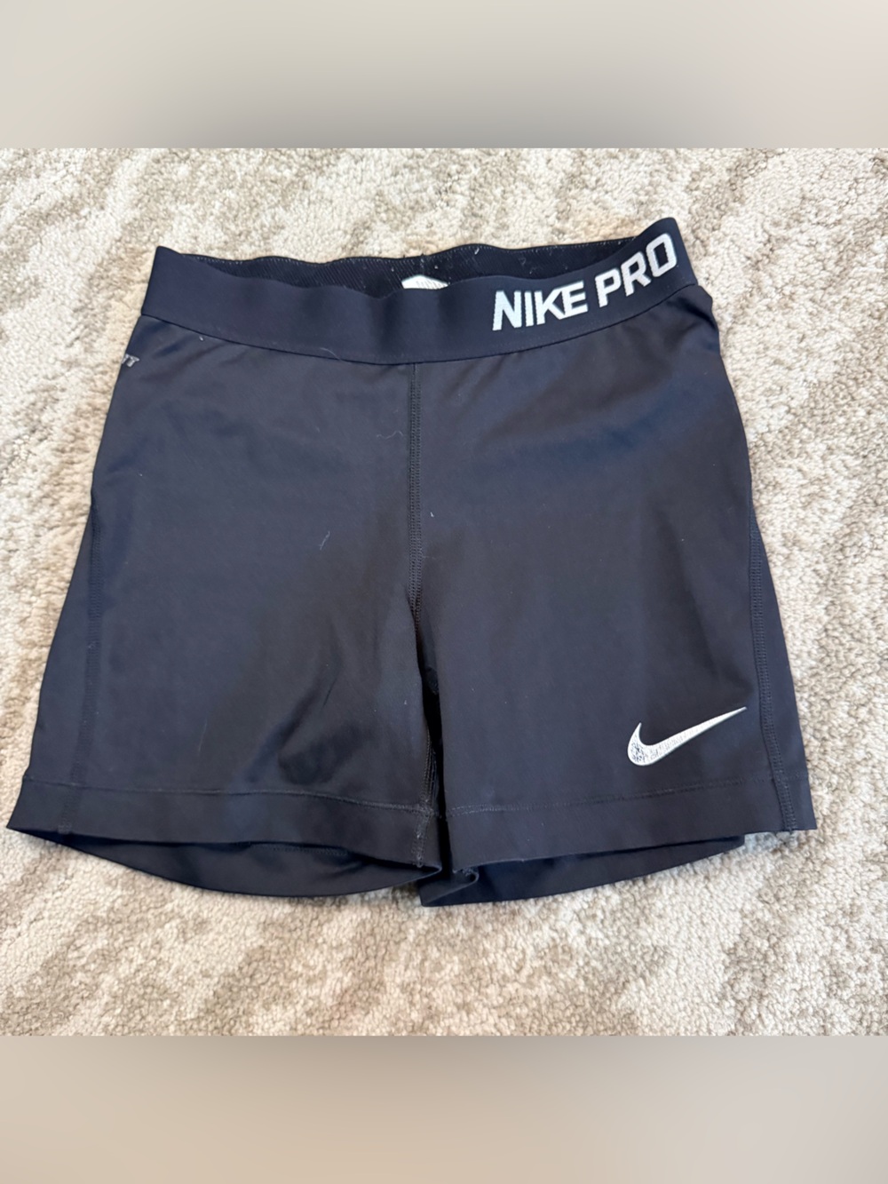 Nike Black Pro Athletic Shorties with White Swoosh